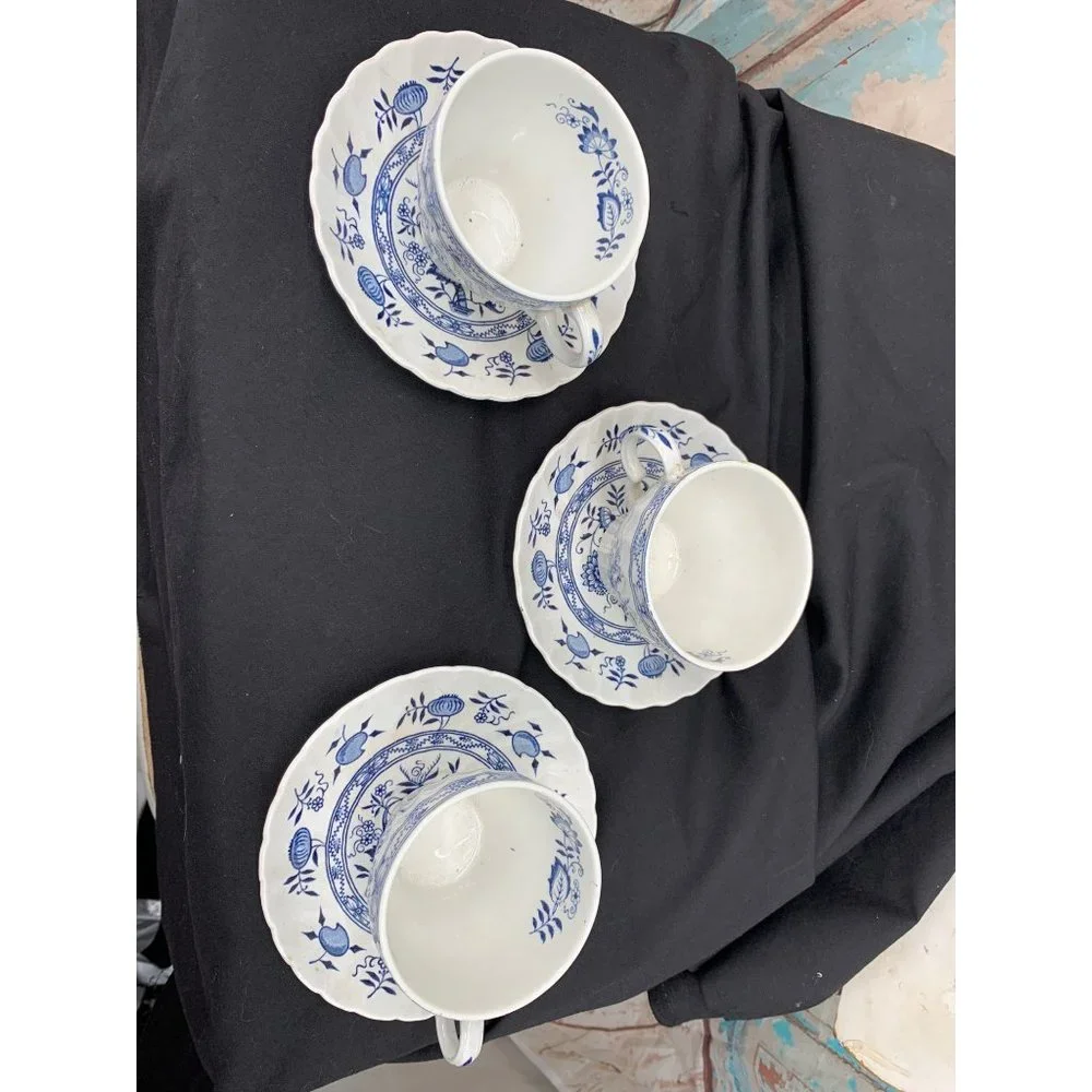 3 Wood & Sons England , ironStone Old Staffordshire Cup and Saucers - Picture 3 of 8